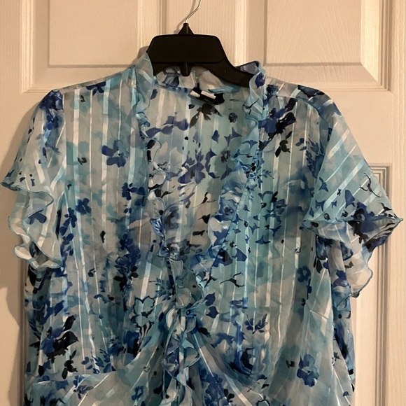 Studio 1940 Blue Sheer Women's Top, Size 18/20 - Picture 2 of 12